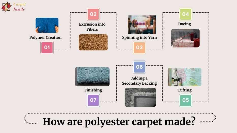 How are polyester carpet made