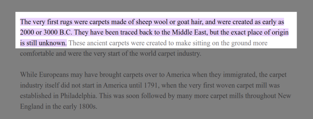 After America hopped into the carpet industry in 1791 there were many revolutions